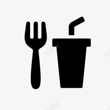 食品和饮料快餐叉子图标图标
