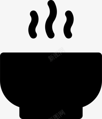 汤碗菜热的图标图标