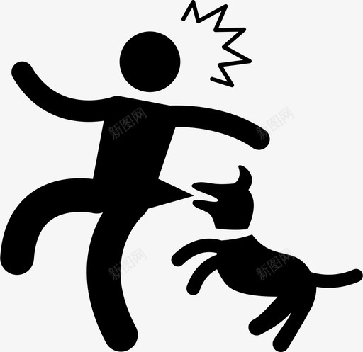 狗攻击动物咬图标svg_新图网 https://ixintu.com 事故 人 动物 咬 狗攻击