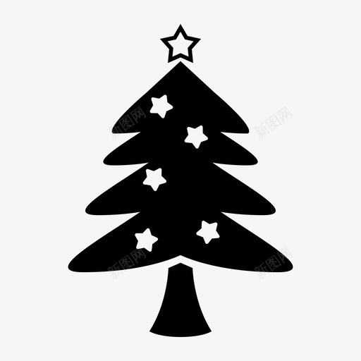 圣诞树松树雪图标svg_新图网 https://ixintu.com 圣诞 圣诞树 松树 雪