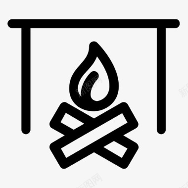 营火壁炉暖气图标图标