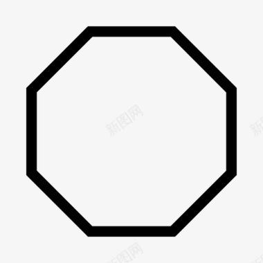 八角形几何学多边形图标图标