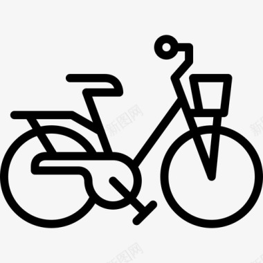 女士自行车自行车时髦图标图标