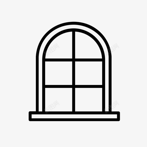 拱形窗真拱窗窗台图标svg_新图网 https://ixintu.com 拱形窗 真拱窗 窗 窗台