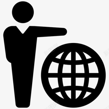 国际赞誉商人全球商业图标图标