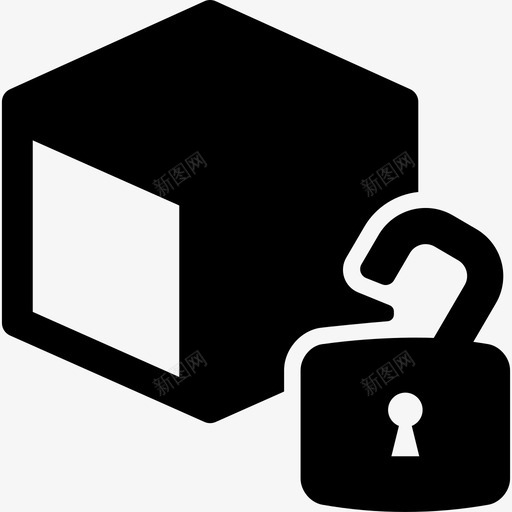 解锁立方体盒符号界面全球物流图标svg_新图网 https://ixintu.com 全球物流 界面 解锁立方体盒符号