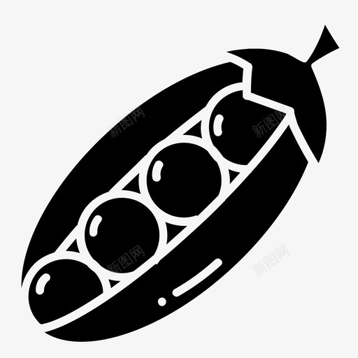 豌豆豆类食物图标svg_新图网 https://ixintu.com 细绳 蔬菜 豆类 豌豆 食物
