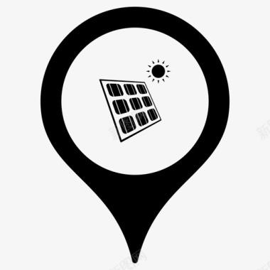 太阳能板地图标记地图指针图标