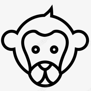 猴子脸动物森林图标图标