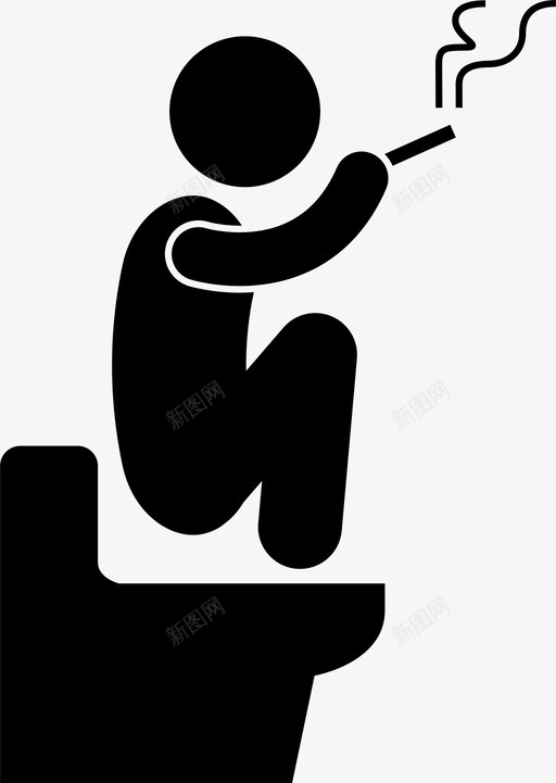 厕所吸烟浴室人图标svg_新图网 https://ixintu.com 人 厕所吸烟 有趣的厕所问题 浴室 烟 蹲 马桶