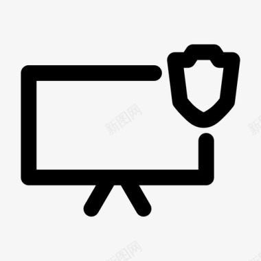 安全投影仪受保护屏幕图标图标
