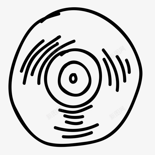 唱片磁盘音乐图标svg_新图网 https://ixintu.com 乙烯基 唱片 手绘网络图标 播放 磁盘 音乐