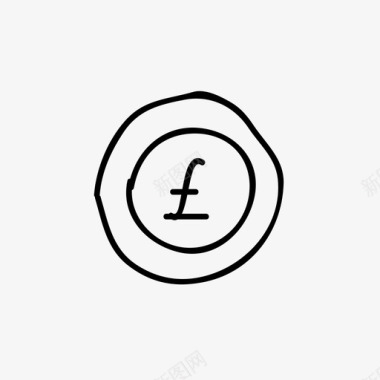 英镑硬币银行英镑图标图标