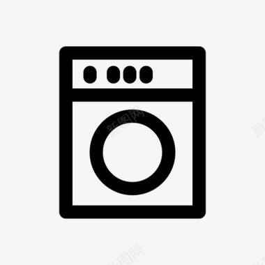 洗衣机衣服图标集图标