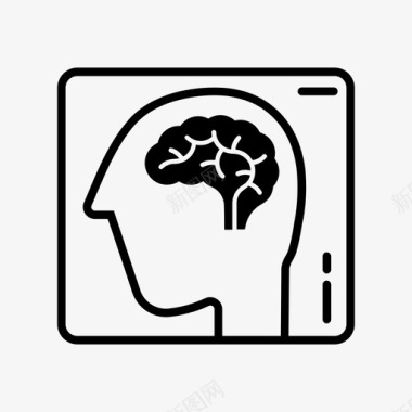 mri扫描大脑磁共振成像图标图标