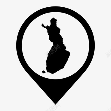 芬兰地理地图图标图标
