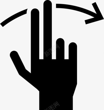 两个手指滑动箭头手势图标图标