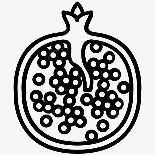 石榴水果健康图标svg_新图网 https://ixintu.com 健康 水果 热带 石榴 维生素 美味的热带水果
