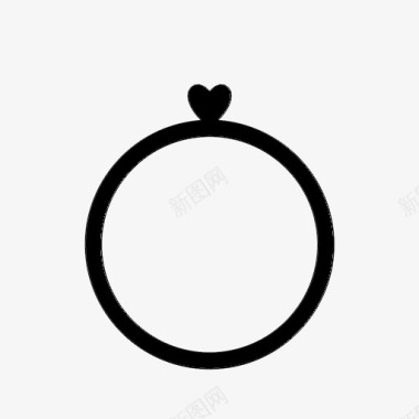 结婚戒指订婚心图标图标