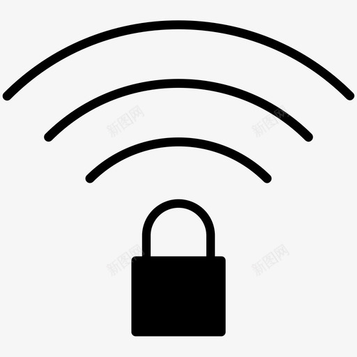 安全连接锁定wifi图标svg_新图网 https://ixintu.com Yuminkypc字形 wifi 安全连接 无线 锁定