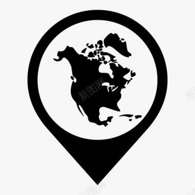 北美加拿大地图图标图标