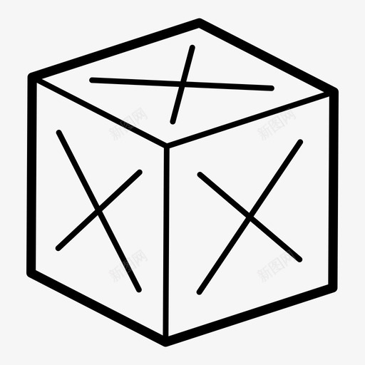 立方体三维形状骰子图标svg_新图网 https://ixintu.com 三维形状 立方体 骰子