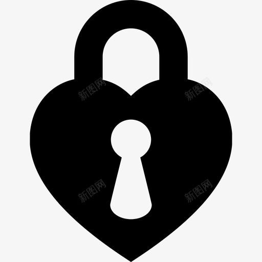 心形锁定挂锁安全钥匙和锁图标svg_新图网 https://ixintu.com 安全 心形锁定挂锁 钥匙和锁