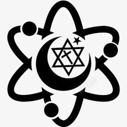 基督教与犹太教宗教通过科学基督教伊斯兰教图标高清图片