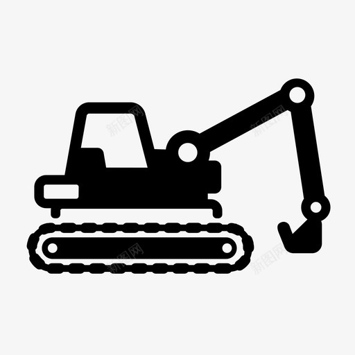 挖掘机汽车建筑图标svg_新图网 https://ixintu.com 建筑 挖掘机 施工车辆 汽车 车辆 运输