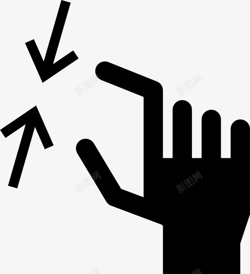 手指捏箭头手图标svg_新图网 https://ixintu.com 屏幕 手 手指捏 箭头 触摸