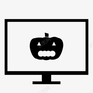 恐怖电脑电脑脸电脑鬼魂图标图标