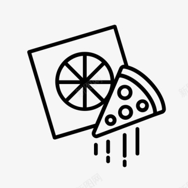 披萨融化披萨披萨盒图标图标