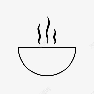热汤碗菜图标图标