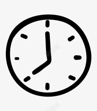 手绘时钟现在时间图标图标