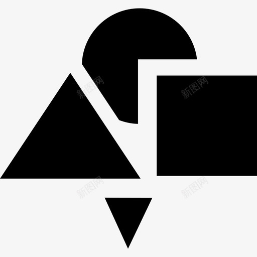 带下箭头的几何图形组仪表板图标svg_新图网 https://ixintu.com 仪表板 带下箭头的几何图形组
