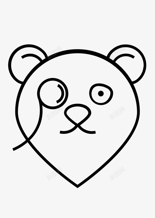 BearGrizzlyMonocle图标svg_新图网 https://ixintu.com Bear Grizzly Monocle TeddyBear Wild