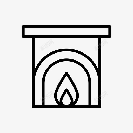 壁炉烟囱圣诞节图标svg_新图网 https://ixintu.com 冬天 圣诞节 壁炉 烟囱 简单