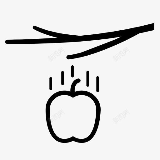 重力苹果坠落图标svg_新图网 https://ixintu.com 坠落 想法 水果 艾萨克牛顿 苹果 重力