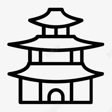 亚洲寺庙中国中国建筑图标图标