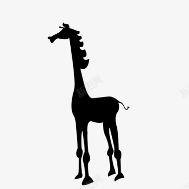 时髦的长颈鹿非洲动物图标图标