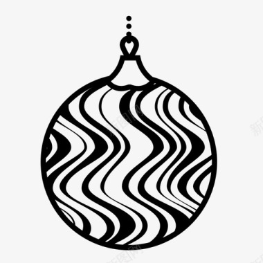 圣诞饰品圣诞树装饰品波浪形图标图标
