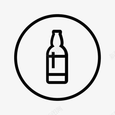 汽水瓶酒精苹果酒图标图标