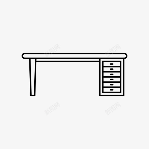 书桌办公室办公桌图标svg_新图网 https://ixintu.com 书房 书桌 办公室 办公桌 复古家具 工作用品 终极复古家具系列