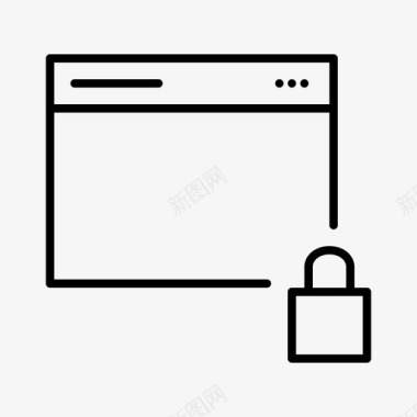 锁定浏览器互联网挂锁图标图标