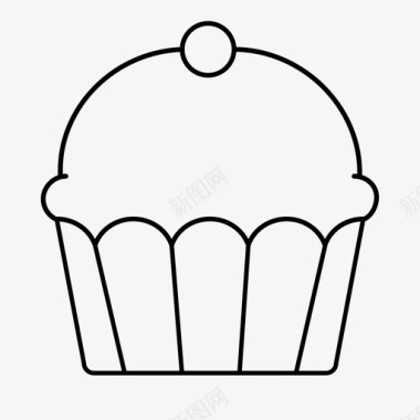 纸杯蛋糕甜点罪恶感图标图标