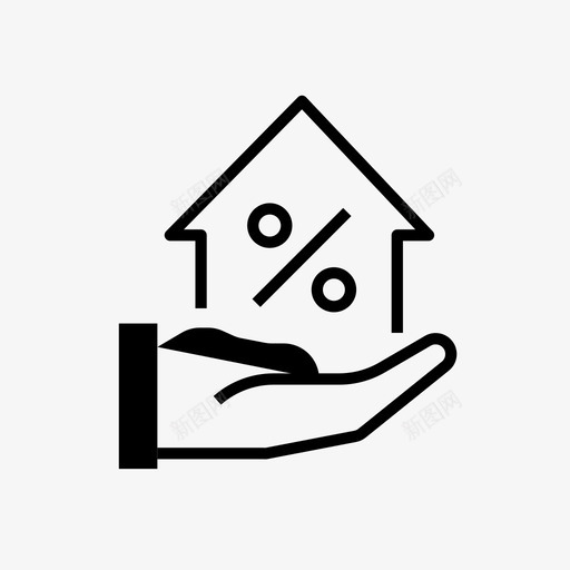 抵押贷款房屋保险图标svg_新图网 https://ixintu.com 保险 利息 房地产行图标 房屋 抵押贷款 百分比 财产 贷款