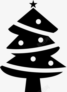圣诞树装饰树圣诞老人图标图标