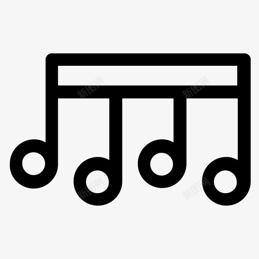 第十六个音符音乐乐谱图标svg_新图网 https://ixintu.com 乐谱 写作 第十六个音符 音乐