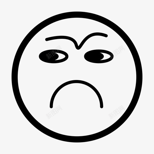 皱眉生气表情图标svg_新图网 https://ixintu.com 悲伤 生气 皱眉 表情