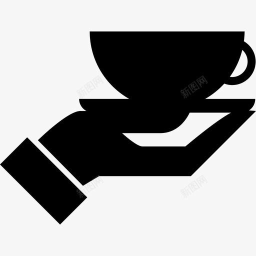 手拿茶杯的餐厅服务食物图标svg_新图网 https://ixintu.com 手拿茶杯的餐厅服务 食物